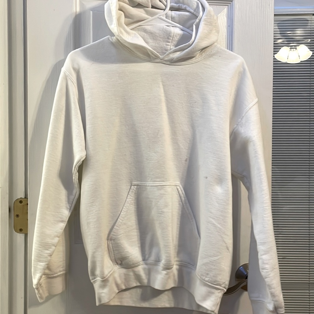 Plain white hoodie